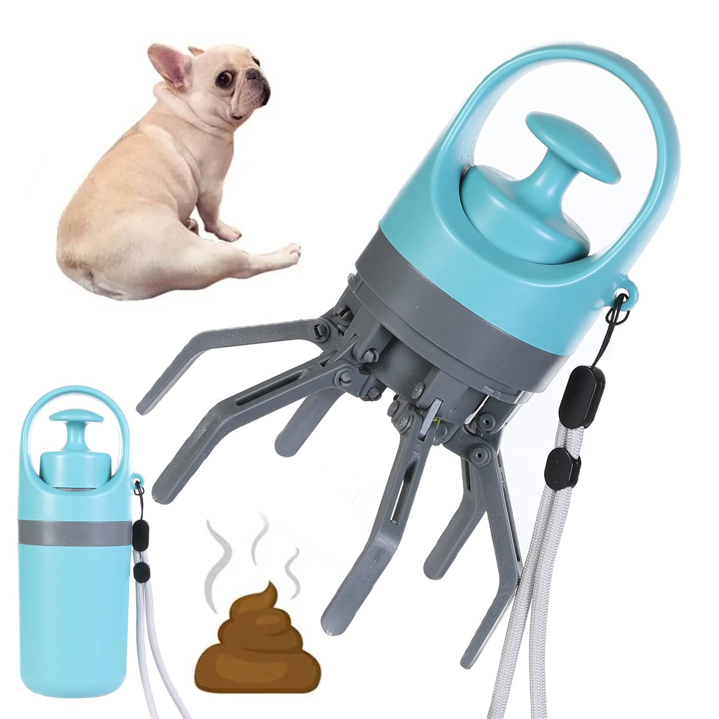 Fantastic Compact Pooper Scooper with Bag Dispenser & 8-Claw Grip – Ultimate Pet Cleanup Tool!