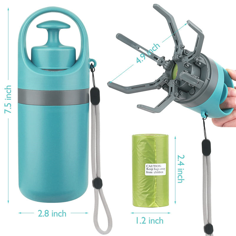 Fantastic Compact Pooper Scooper with Bag Dispenser & 8-Claw Grip – Ultimate Pet Cleanup Tool!